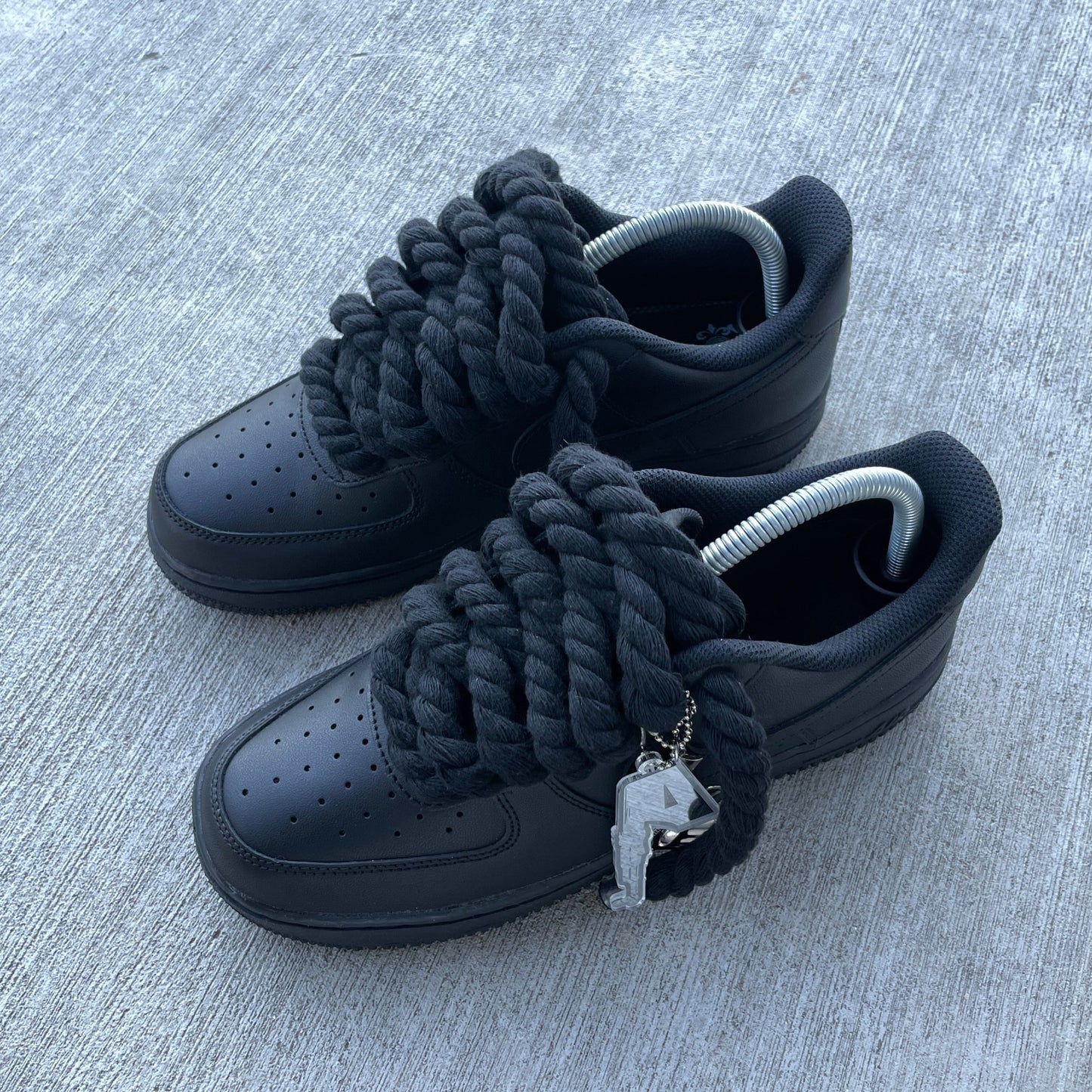 af1 black custom rope shoelaces