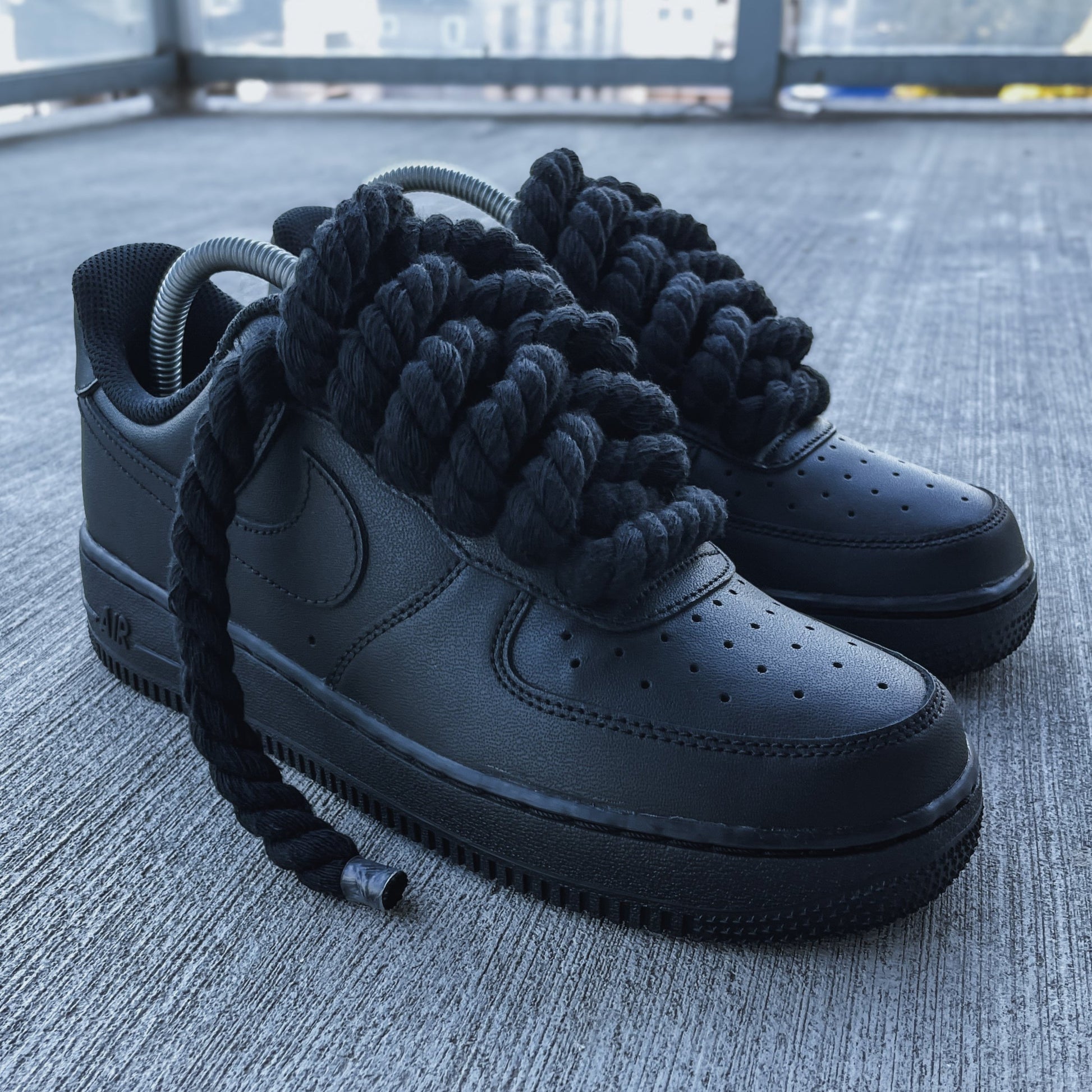 black rope laces af1