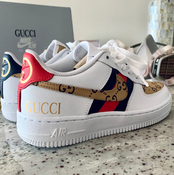 Custom Gucci Air Force 1  Red nike shoes, Mens nike shoes, Latest nike  shoes